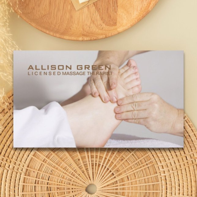 Carte De Visite Réflexologie Acupression Massage des pieds (Reflexology Acupressure Foot Massage therapist Business Card)