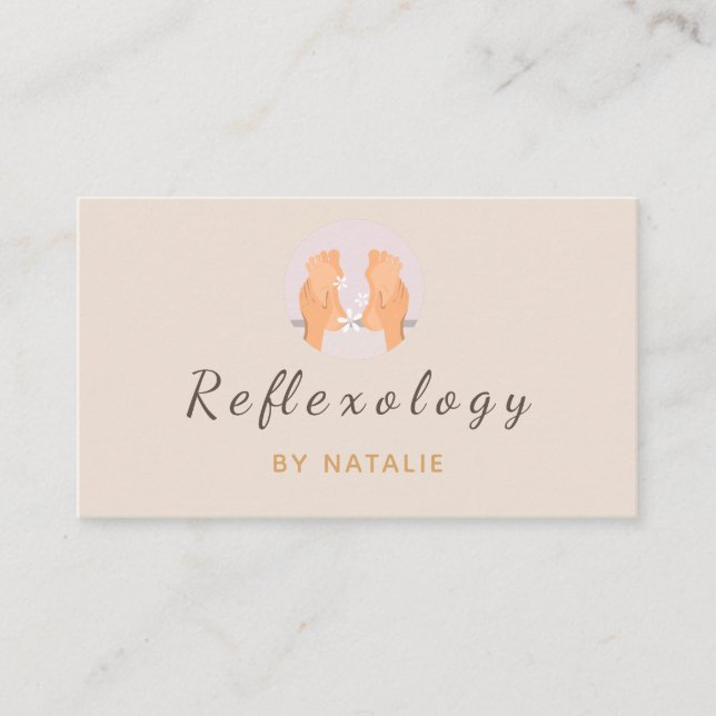 Carte De Visite Réflexologie Massage Thérapie Pied Pied Médias soc (Devant)