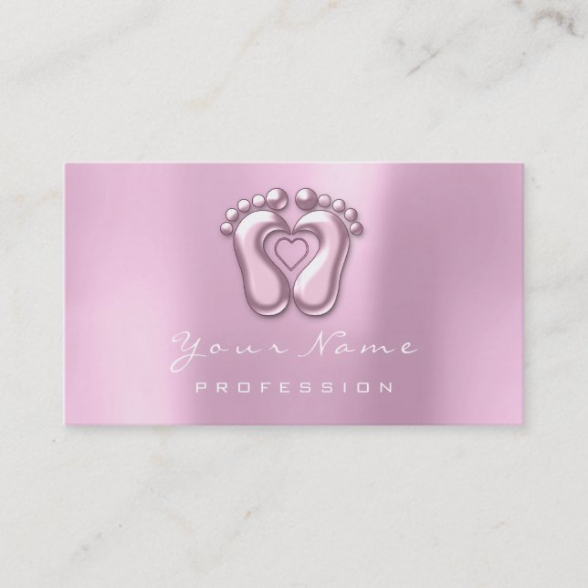 Carte De Visite Réflexologie Massage Thérapiste Rose Pink Lilac (Devant)