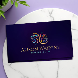 Carte De Visite Réflexologie - Ornement coloré Ying Yang