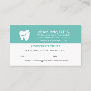 Carte De Visite Refuser la nomination Rappel Dental Office