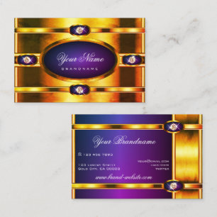 Carte De Visite Regal Marbré Golden Shimmer violet couleur dégradé