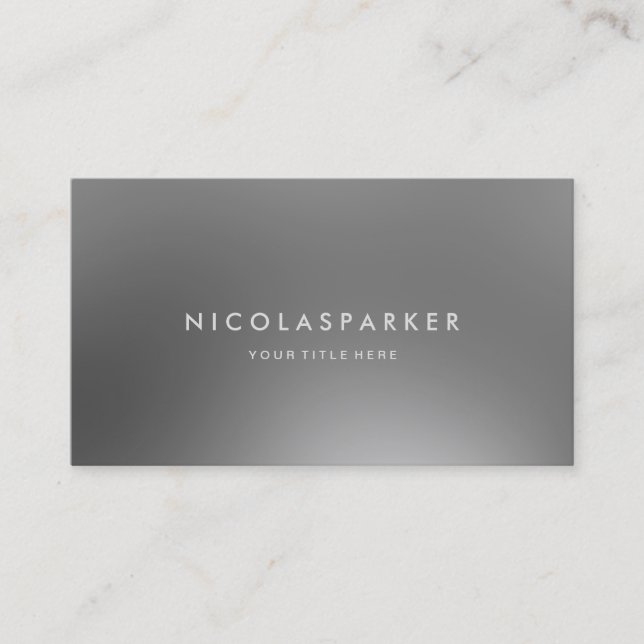 Carte De Visite Regard en métal d'Inox d'acier inoxydable de Faux (Devant)