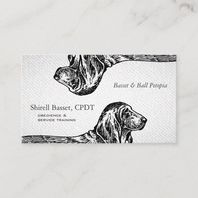Carte De Visite Regard texturisé par chien de Basset Hound (Devant)