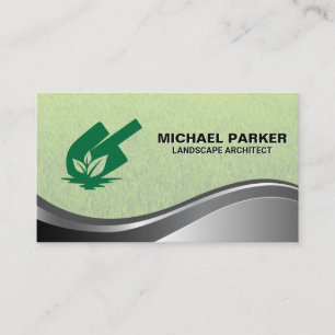 Carte De Visite Regarder le logo Laisser   Jardinage d'herbe