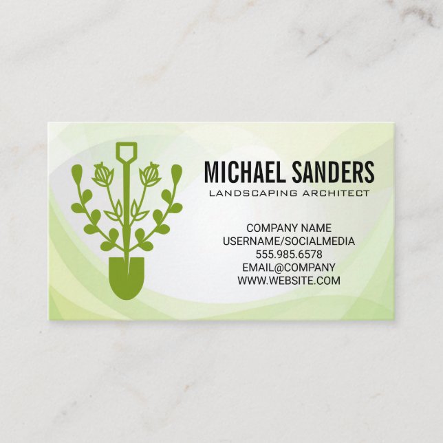 Carte De Visite Regarder le logo Plante | Jardinage | Paysage (Devant)