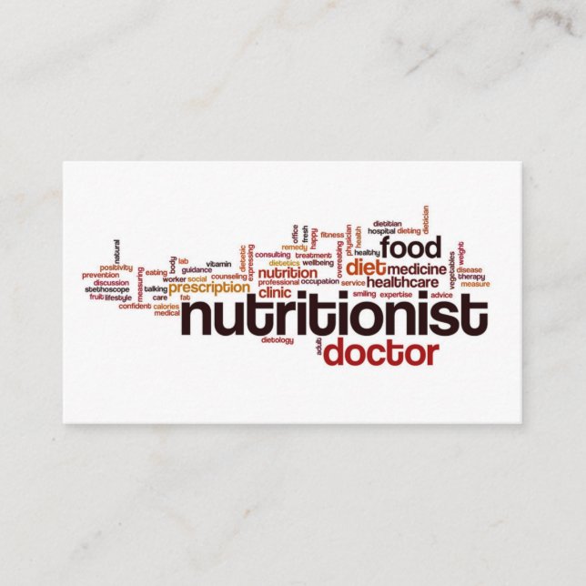 Carte De Visite Régime alimentaire Dietologist de nutritionniste (Devant)