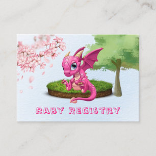 Carte De Visite Registre Bébé Dragon Rose Cute