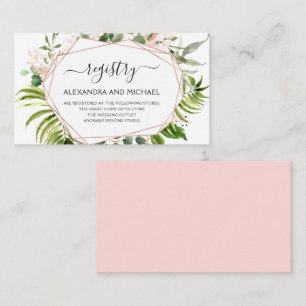 Carte De Visite Registre Cadeaux mariage Eucalyptus Vert
