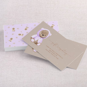 Carte De Visite Registre de cadeaux de Baby shower d'ours en peluc