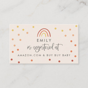 Carte De Visite Registre des Baby showers en terre cuite rose vier