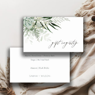Carte De Visite Registre des cadeaux de Mariages succulents de fou