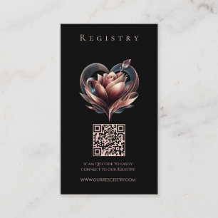 Carte De Visite Registre mariage-Rose moderne avec un coeur