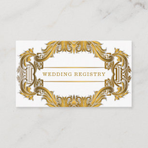 Carte De Visite Registre simple des Mariages d'ornement d'or blanc