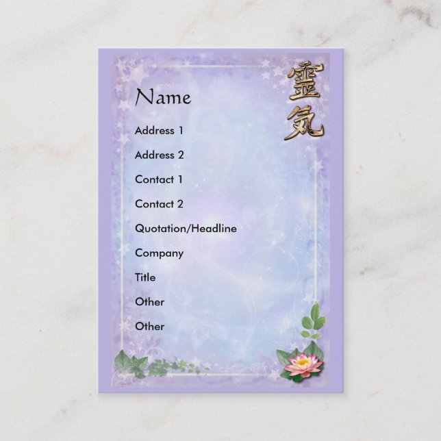 Carte De Visite Reiki (Devant)
