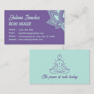 Carte de visite Reiki de style moderne violet