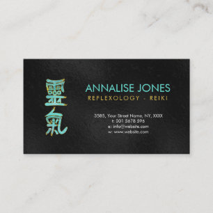 Carte De Visite Reiki guérissant Choku Rei en marbre et or