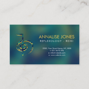 Carte De Visite Reiki guérissant Choku Rei en marbre et or