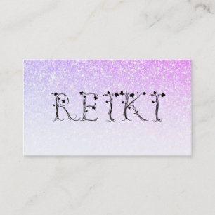 Carte De Visite *~* REIKI Ivy Ombre Pink Lavender Parties scintill