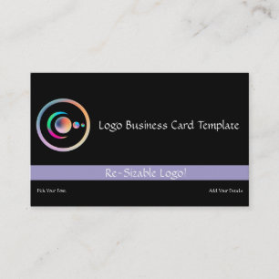 Carte De Visite Reiki Logo Croissant Lune & Planètes Arc-en-ciel