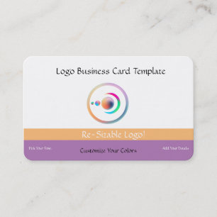 Carte De Visite Reiki Logo Rainbow Crescent Lune & Planètes