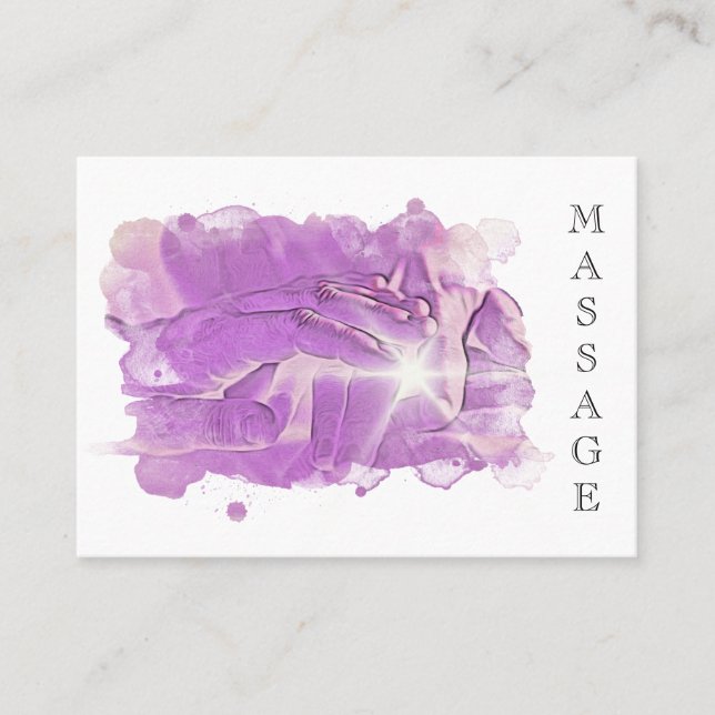 Carte De Visite *~*. Reiki Massage Thérapiste QR Massage Thérapie (Devant)