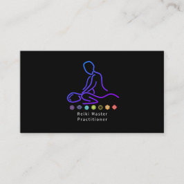 Carte De Visite Reiki Master Praticien Outline Noir