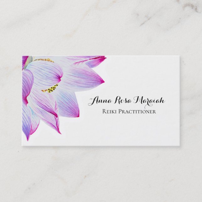 Carte De Visite *~* Reiki Yoga Energie Guérisseur léger Lotus Remp (Devant)
