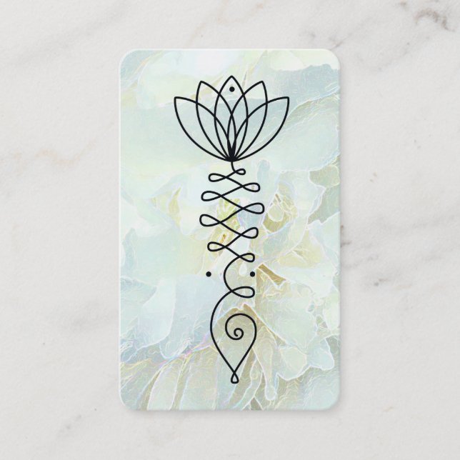 Carte De Visite *~* Reiki Yoga Floral Heart Lotus Peony Fleur (Devant)