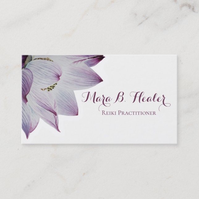 Carte De Visite *~* Reiki Yoga Lotus Consommateur d'énergie léger  (Devant)