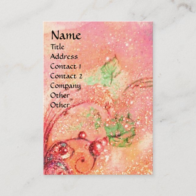 Carte De Visite REINE D'ARCADIE, MAGIQUE PLANTE, Rose Green (Devant)