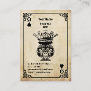 Carte De Visite Reine de pique Grunge