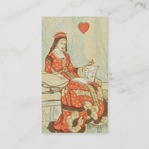 Carte De Visite Reine vintage de la peinture de coeurs