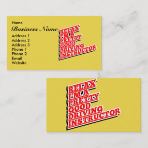 Carte De Visite Relax Je suis un assez bon instructeur de conduite