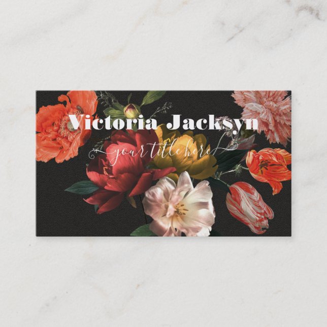 Carte De Visite Rembrandt Floral Dark & Moody (Devant)
