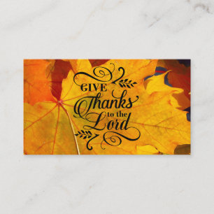 Carte De Visite Remerciez le Seigneur de belles feuilles d'automne