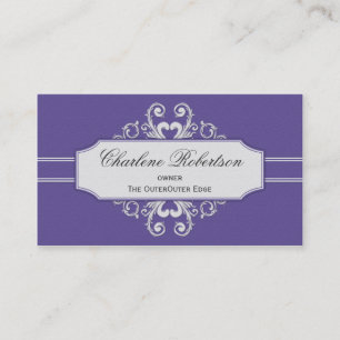 Carte De Visite Remous pourpres vintages de blanc