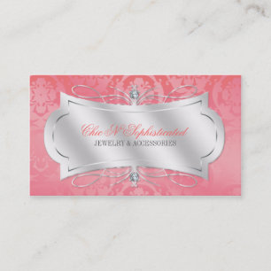 Carte De Visite Remous rose somptueux de damassé de diamant