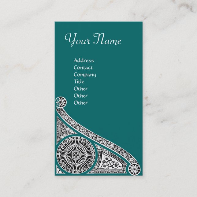 Carte De Visite RENAISSANCE bleu vert (Devant)