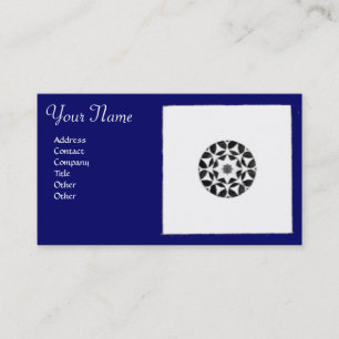 Carte De Visite RENAISSANCE HARMONIE Bleu Blanc Géométrique Floral
