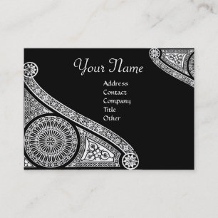Carte De Visite RENAISSANCE Monogram 2 gris foncé