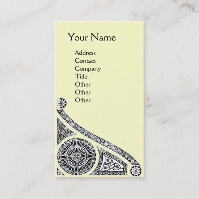 Carte De Visite RENAISSANCE Monogramme 1 crème (Devant)