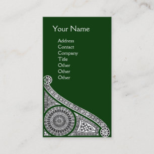 Carte De Visite RENAISSANCE Monogramme 1 vert