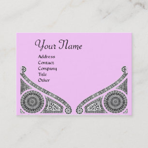 Carte De Visite RENAISSANCE MONOGRAMME ,rose