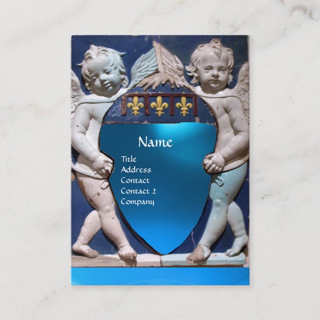 Carte De Visite RENAISSANCE PETITE ANGELS MONOGRAM, Blue Sapphire (Devant)