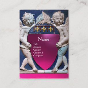 Carte De Visite RENAISSANCE PETITES ANGES MONOGRAM Améthyste rose