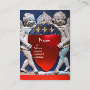Carte De Visite RENAISSANCE PETITES ANGES MONOGRAM Rubis rouge