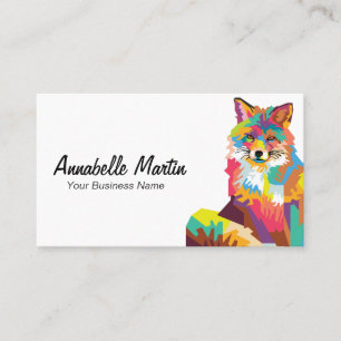 Carte De Visite Renard d'art pop coloré