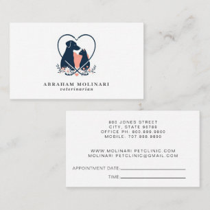 Carte De Visite Rendez-vous à la clinique vétérinaire pour animaux