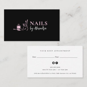 Carte De Visite Rendez-vous au logo du salon de ongles